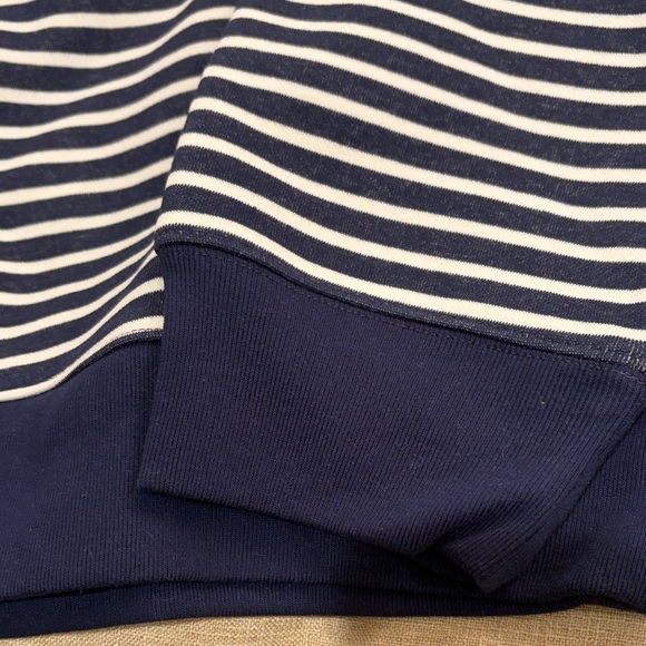 J. Crew Antique Navy/White Striped Crewneck Pullover Sweatshirt/NWT/XL - Picture 5 of 12